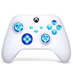 White Silent Modz LED Controller Trigger Stop Grips for Xbox Series XS One PC