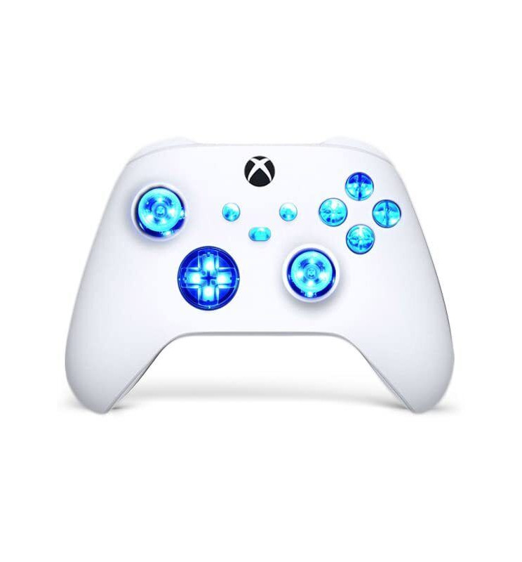 White Silent Modz LED Controller Trigger Stop Grips for Xbox Series XS One PC