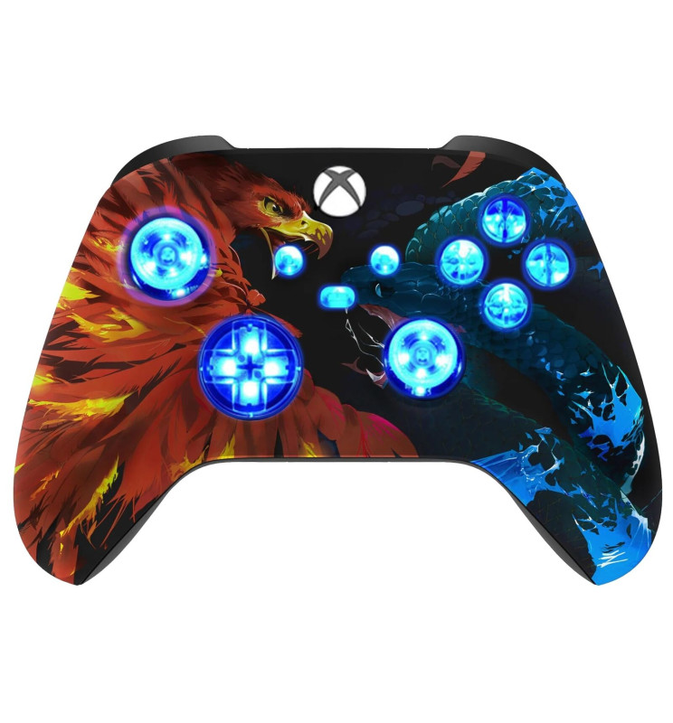 Fire vs Ice Silent Modz LED Controller Trigger Stop Grips for Xbox Series XS One