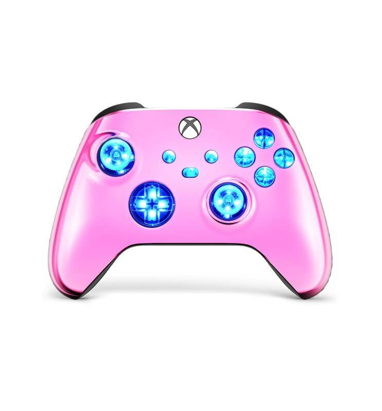 Pink Chrome Silent Modz LED Controller Trigger Stop Grips for Xbox Series XS One