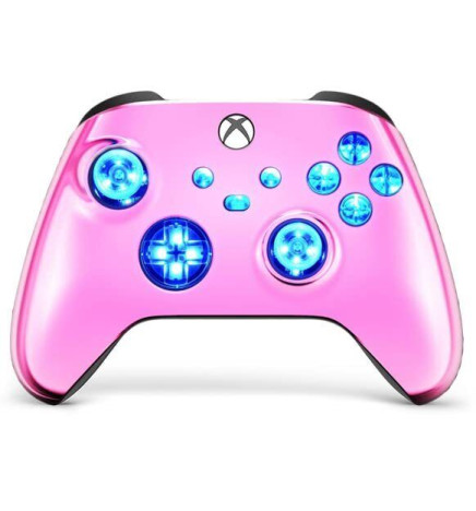 Pink Chrome Silent Modz LED Controller Trigger Stop Grips for Xbox Series XS One