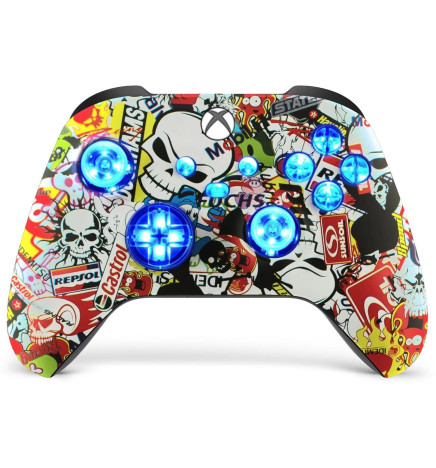 Sticker Bomb Silent Modz LED Controller Trigger Stop Grips for Xbox Series XS
