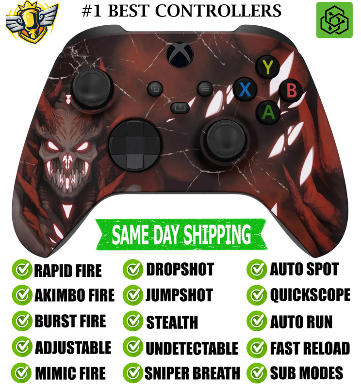 Demon Glow Silent Modz Rapid Fire Modded Controller for Xbox Series X/S One PC