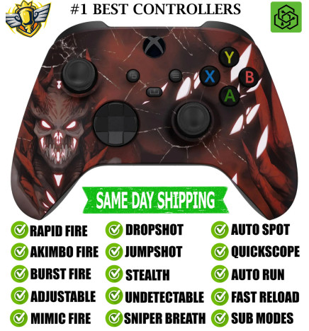 Demon Glow Silent Modz Rapid Fire Modded Controller for Xbox Series X/S One PC