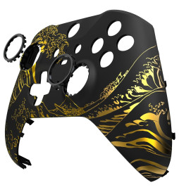 Golden Wave Front Shell Faceplate Case Custom for Xbox Elite Series 2 Controller