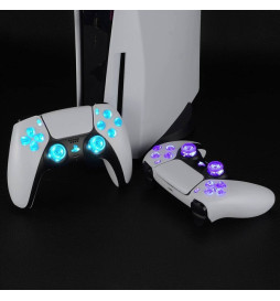 LED RGB Light Up Button DIY Kit for PS5 Compatible with PlayStation 5 Controller