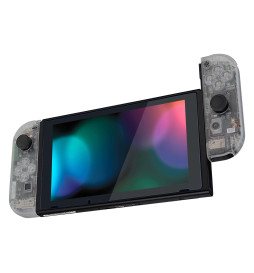 Clear Crystal Matte Finish Front + Back Shells for Nintendo Switch Joycon & OLED