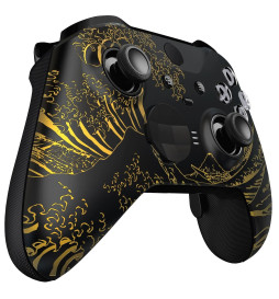 Golden Wave Front Shell Faceplate Case Custom for Xbox Elite Series 2 Controller