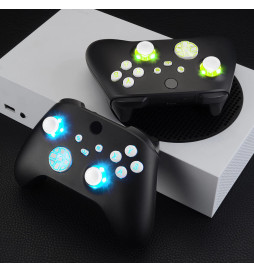 7 LED Lights DIY Kit White Buttons + Thumbsticks For Xbox Series X S Controller