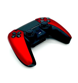Soft Red Click Triggers + V4 Modded + 4 Paddles Silent Modz Controller for PS5