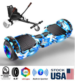Blue Camo Electric Hover Go Kart Self Balancing Scooter Board 6.5" Kids UL2272