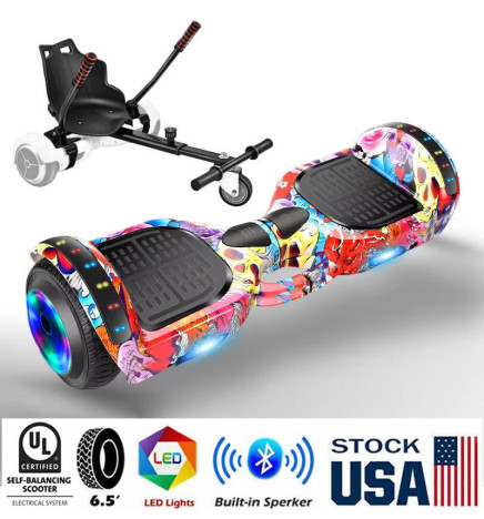 Graffiti Electric Hover Go Kart Self Balancing Scooter Board 6.5" Kids UL2272