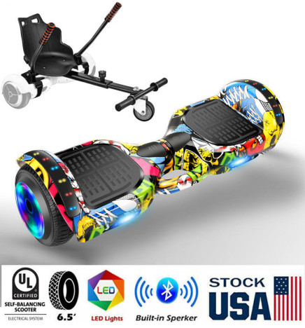 StickerBomb Electric Hover Go Kart Self Balancing Scooter Board 6.5" Kids UL2272