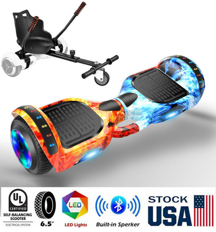 Fire Ice Electric Hover Go Kart Self Balancing Scooter Board 6.5" Kids UL2272