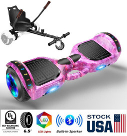 Pink Nebula Electric Hover Go Kart Self Balancing Scooter Board 6.5" Kids UL2272