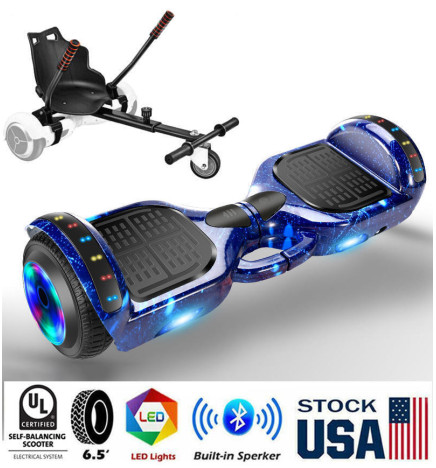 Blue Nebula Electric Hover Go Kart Self Balancing Scooter Board 6.5" Kids UL2272