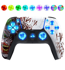 HAHAHA Silent Modz LED Light-Up Buttons Wireless Custom Controller for PS5