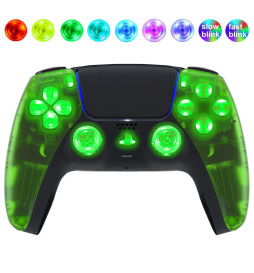 Green Clear Silent Modz LED Light Up Buttons Wireless Custom Controller for PS5