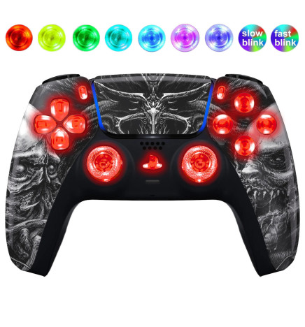 Zombies Silent Modz LED Light Up Button Wireless Custom Controller for PS5