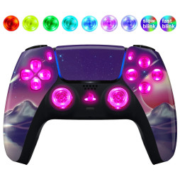 Cyber Moon Silent Modz LED Light Up Button Wireless Custom Controller for PS5
