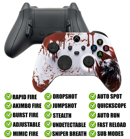 Blood Zombie Modded Reflex Buttons Rapid Fire Mod Controller for Xbox Series X S