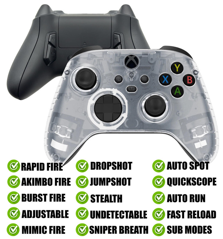 Clear Modded Reflex Buttons Rapid Fire Modded Controller for Xbox Series X S