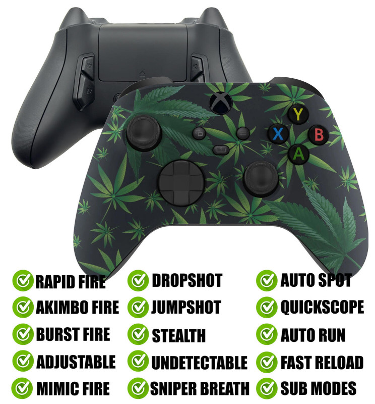 Weed Leaf Modded Reflex Buttons Rapid Fire Modded Controller for Xbox Series X S