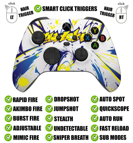 Graffiti Silent Modz Smart Click Triggers Modded Controller for Xbox Series X S