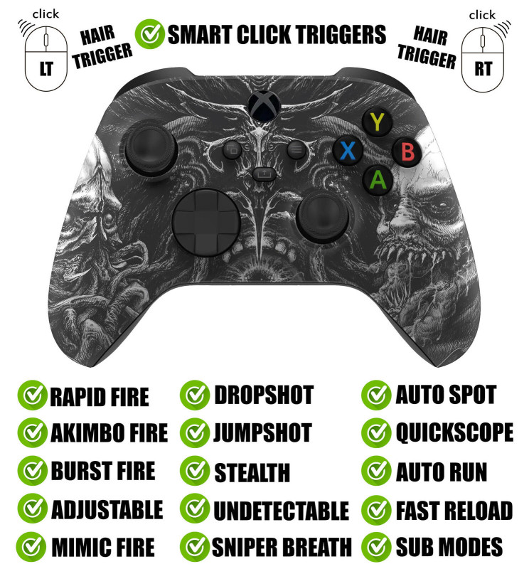 Zombies Silent Modz Smart Click Triggers Modded Controller for Xbox & PC