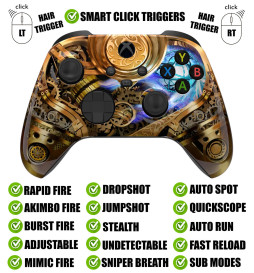 Steam Punk Silent Modz Smart Click Triggers Modded Controller for Xbox & PC