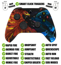 Fire Ice Silent Modz Smart Click Triggers Modded Controller for Xbox & PC