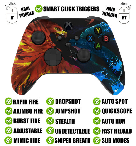 Fire Ice Silent Modz Smart Click Triggers Modded Controller for Xbox & PC