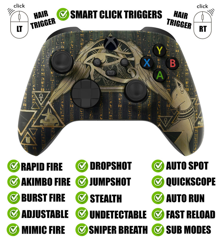 Eye of the Gods Silent Modz Smart Click Triggers Modded Controller for Xbox & PC