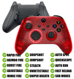 Clear Red Modded Reflex Buttons Rapid Fire Modded Controller for Xbox Series X S