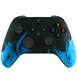 Blue Flames Silent Modz Smart Click Triggers Modded Controller for Xbox & PC