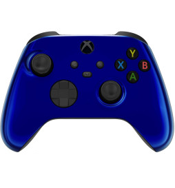 Chrome Blue Silent Modz Smart Click Triggers Modded Controller for Xbox & PC