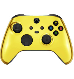 Chrome Gold Silent Modz Smart Click Triggers Modded Controller for Xbox & PC