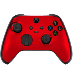 Chrome Red Silent Modz Smart Click Triggers Modded Controller for Xbox & PC