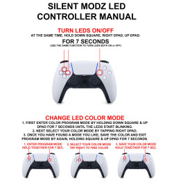 Clear Silent Modz LED Lights Rapid Fire Modded Wireless Controller for PS5 & PC