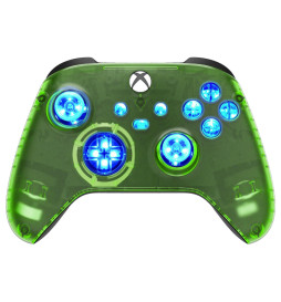 Clear Green LEDS + Reflex Buttons Rapid Fire Mod Controller for Xbox Series X S