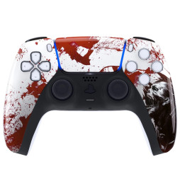 Blood Red Zombie Faceplate Modded Shell Case For PlayStation 5 Controller PS5