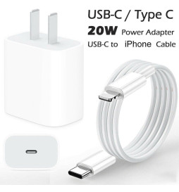 Fast Charger Cord USB-C Power Adapter PD 20W For iPhone 14 13 12 11 Pro Max iPad