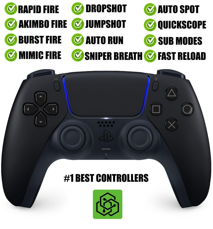 Black Silent Modz Wireless Rapid Fire Modded Controller for Playstation 5 PS5