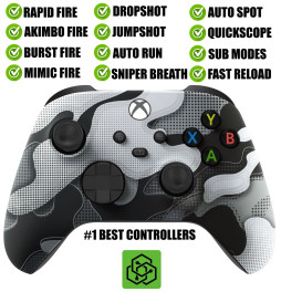 White Camo Silent Modz Rapid Fire Wireless Modded Controller for Xbox Series X S