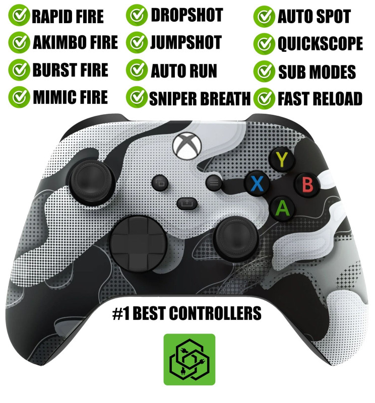 White Camo Silent Modz Rapid Fire Wireless Modded Controller for Xbox Series X S