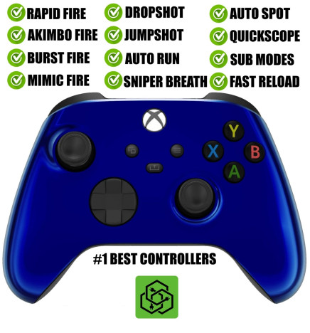 Blue Chrome Silent Modz Rapid Fire Wireless Modded Controller for Xbox Series XS