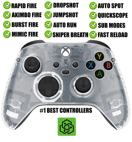 Clear Silent Modz Rapid Fire Wireless Modded Controller for Xbox One Series X S