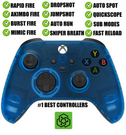Clear Blue Silent Modz Rapid Fire Modded Controller for Xbox One Series X S